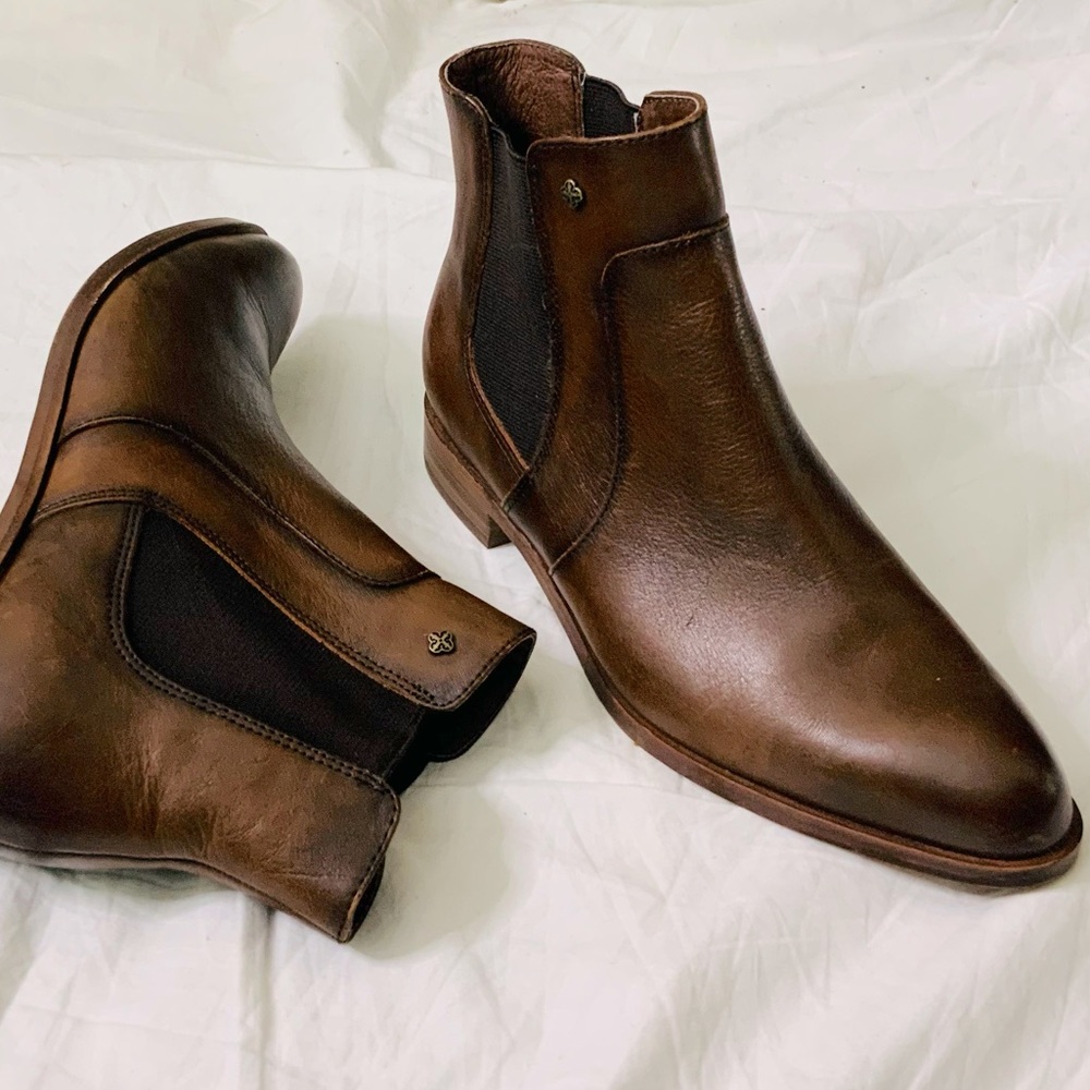 Brown Leather Chelsea Bootie NWOT